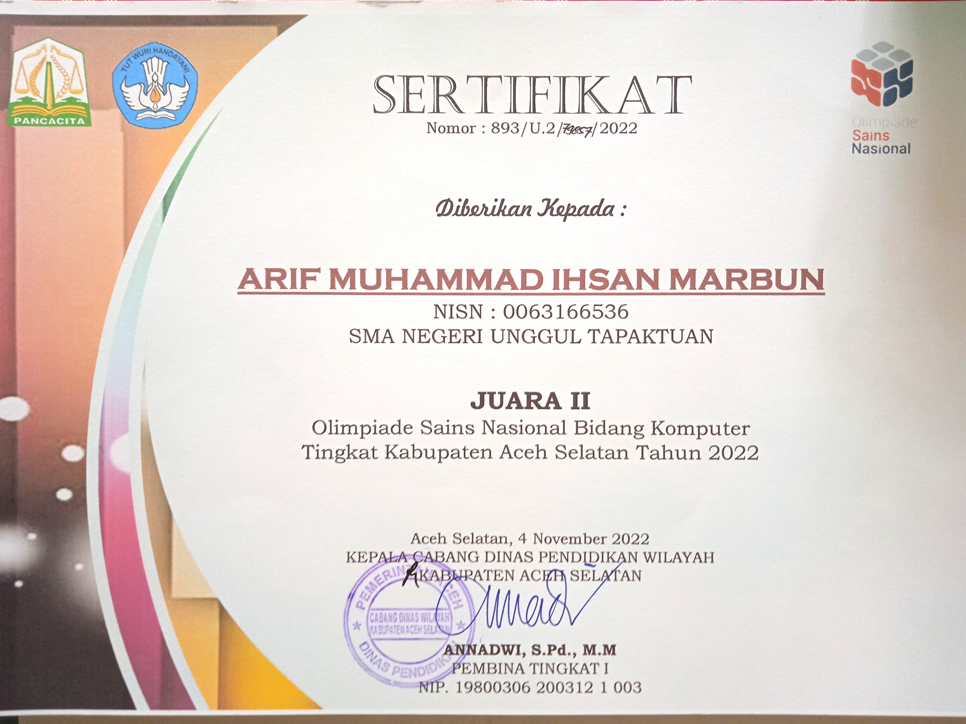 National Science Olympiad District/City Level (OSN-K) 2