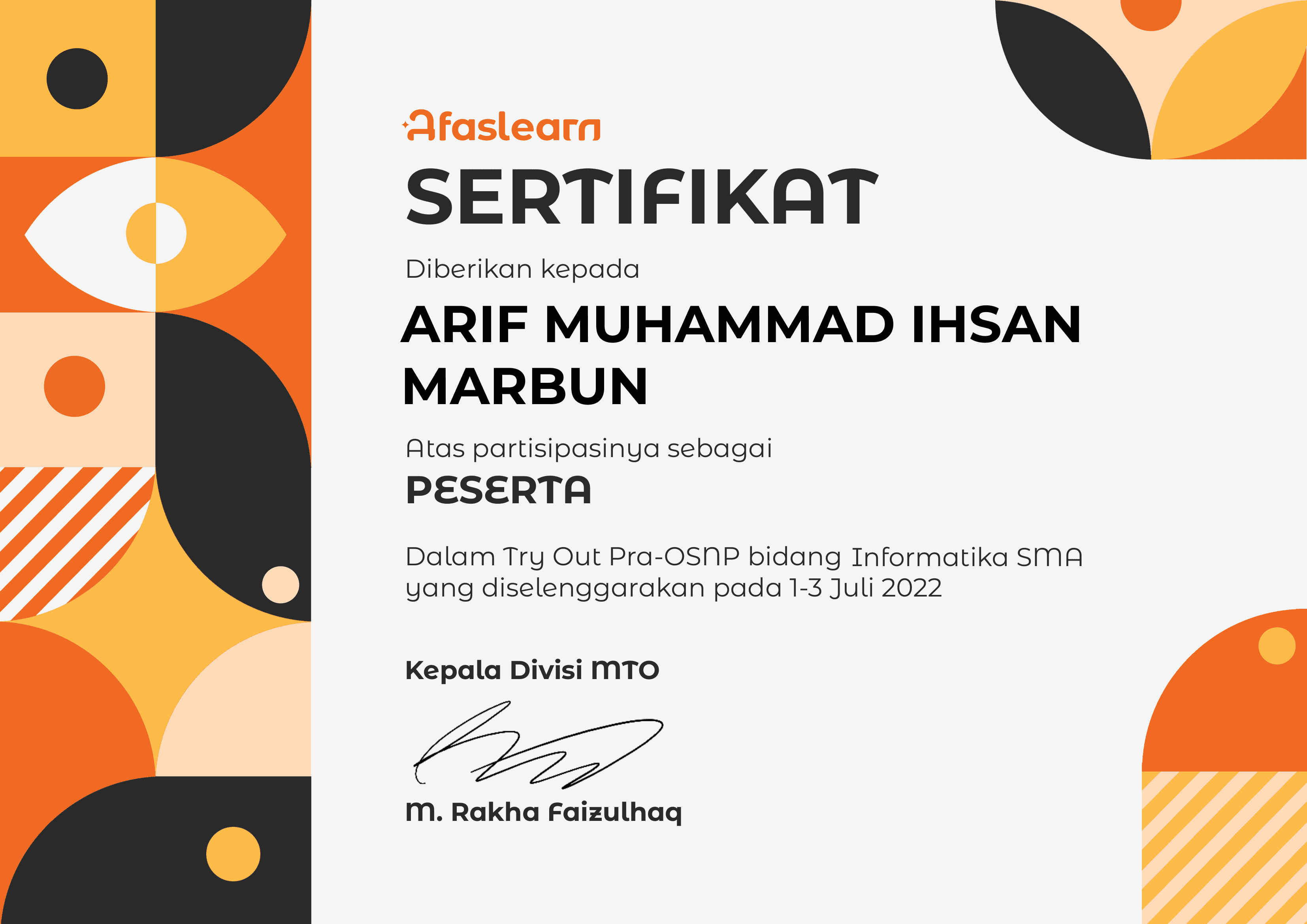 Provincial Pre-OSN Simulation & Try Out (OSN-P)