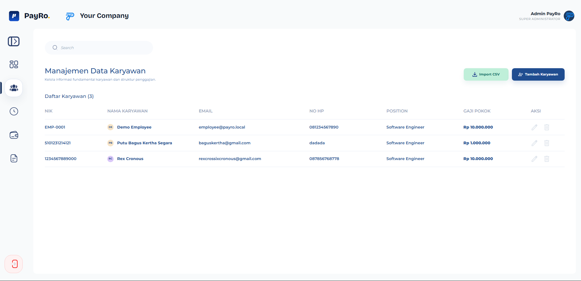 Payro (web) - Aplikasi HRIS & Payroll screenshot 6