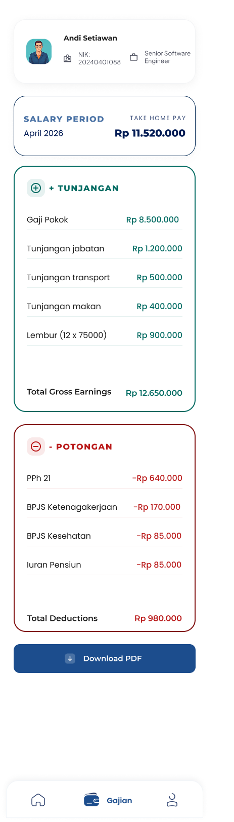 Payro (mobile) - Aplikasi HRIS & Payroll screenshot 10