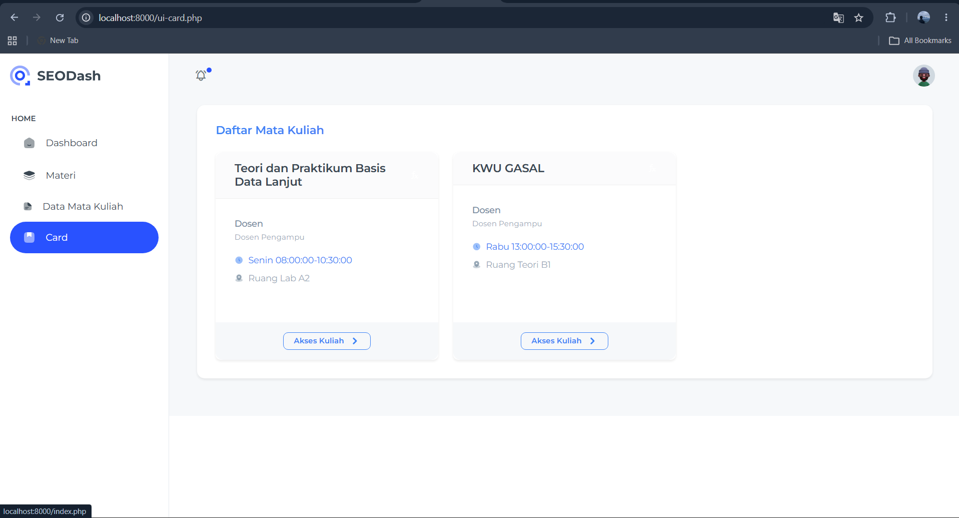 SEO Dash - CRUD Data Kuliah screenshot 5